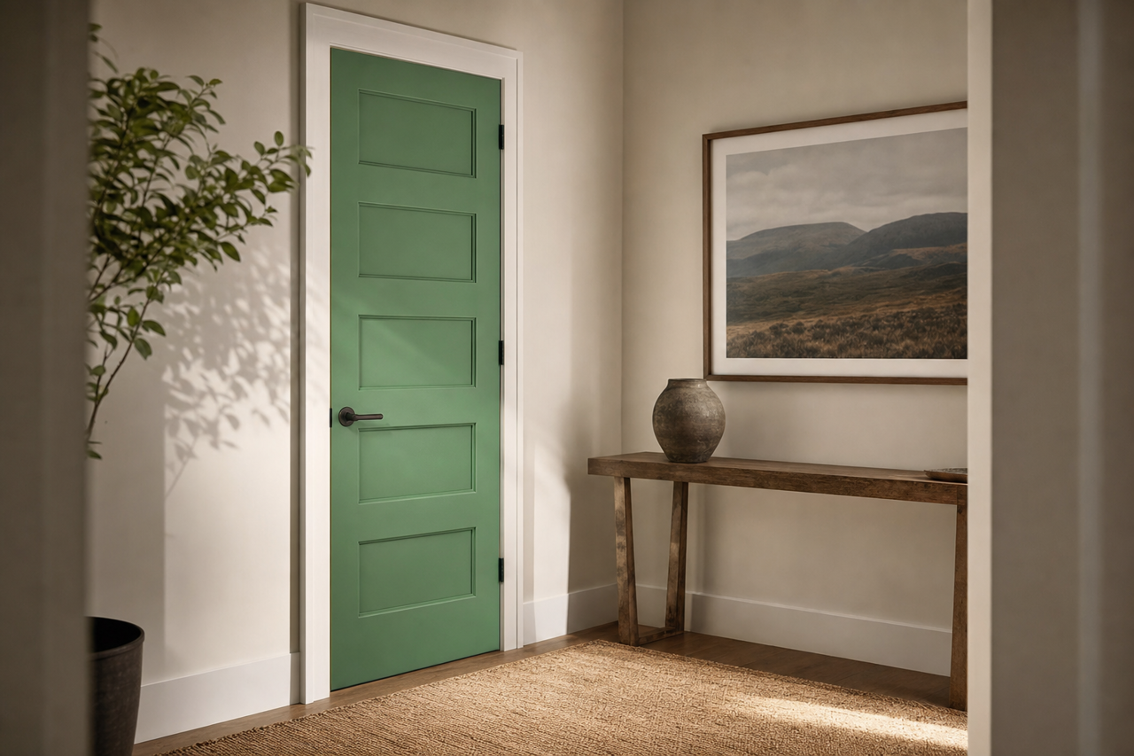 Simply Green by Valspar on interior-doors