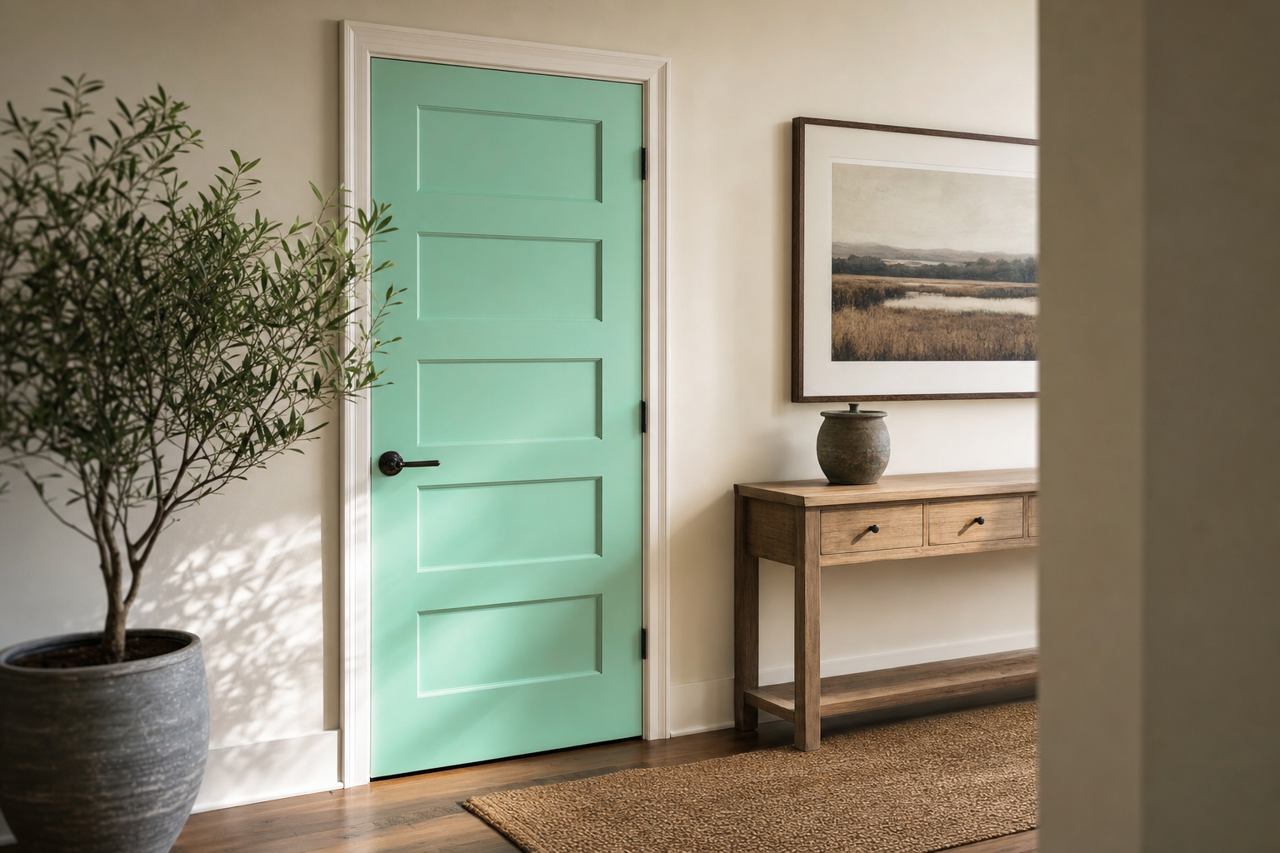 Sea Treasure by Valspar on interior-doors