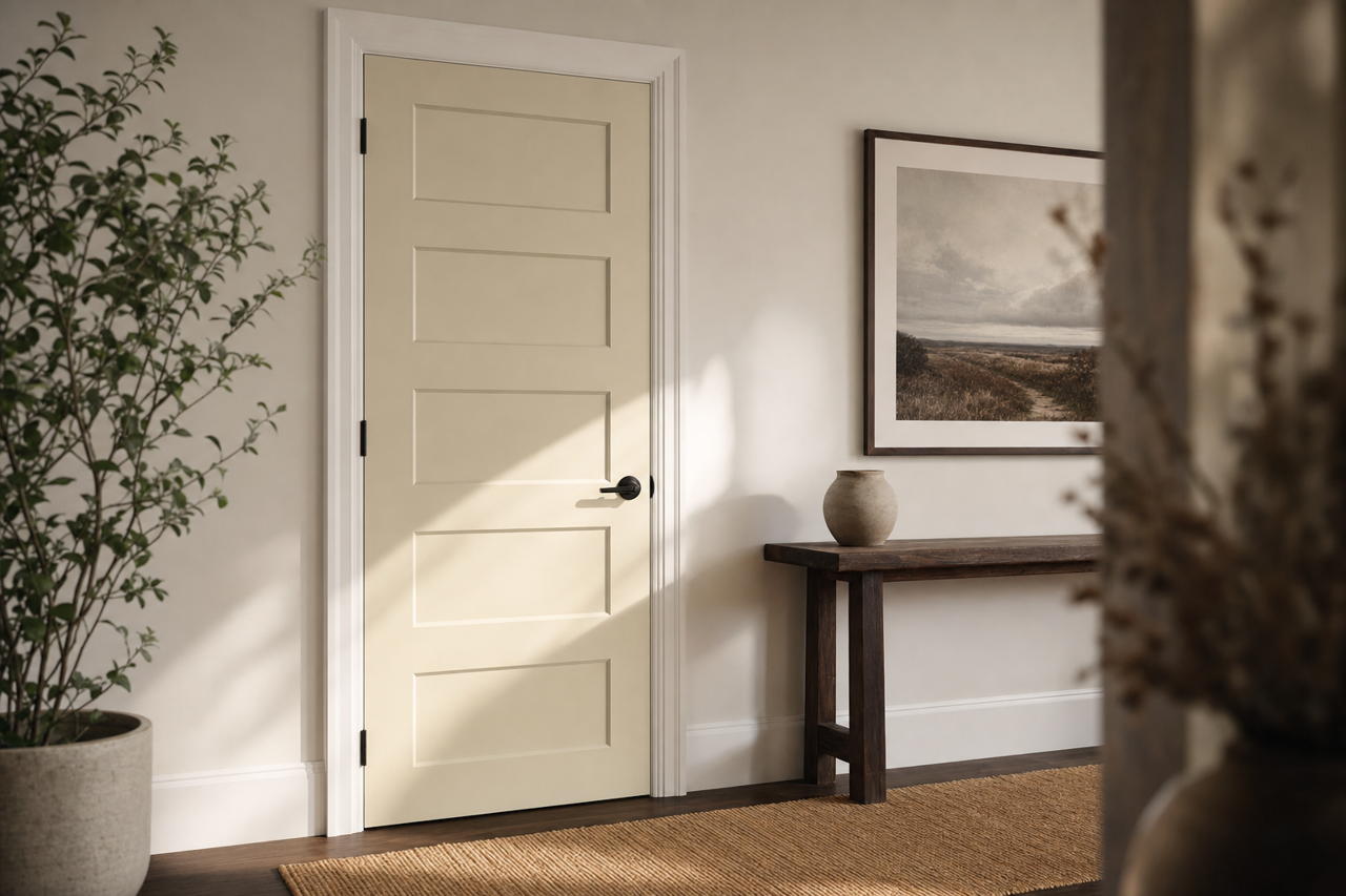 September Fog by Valspar on interior-doors
