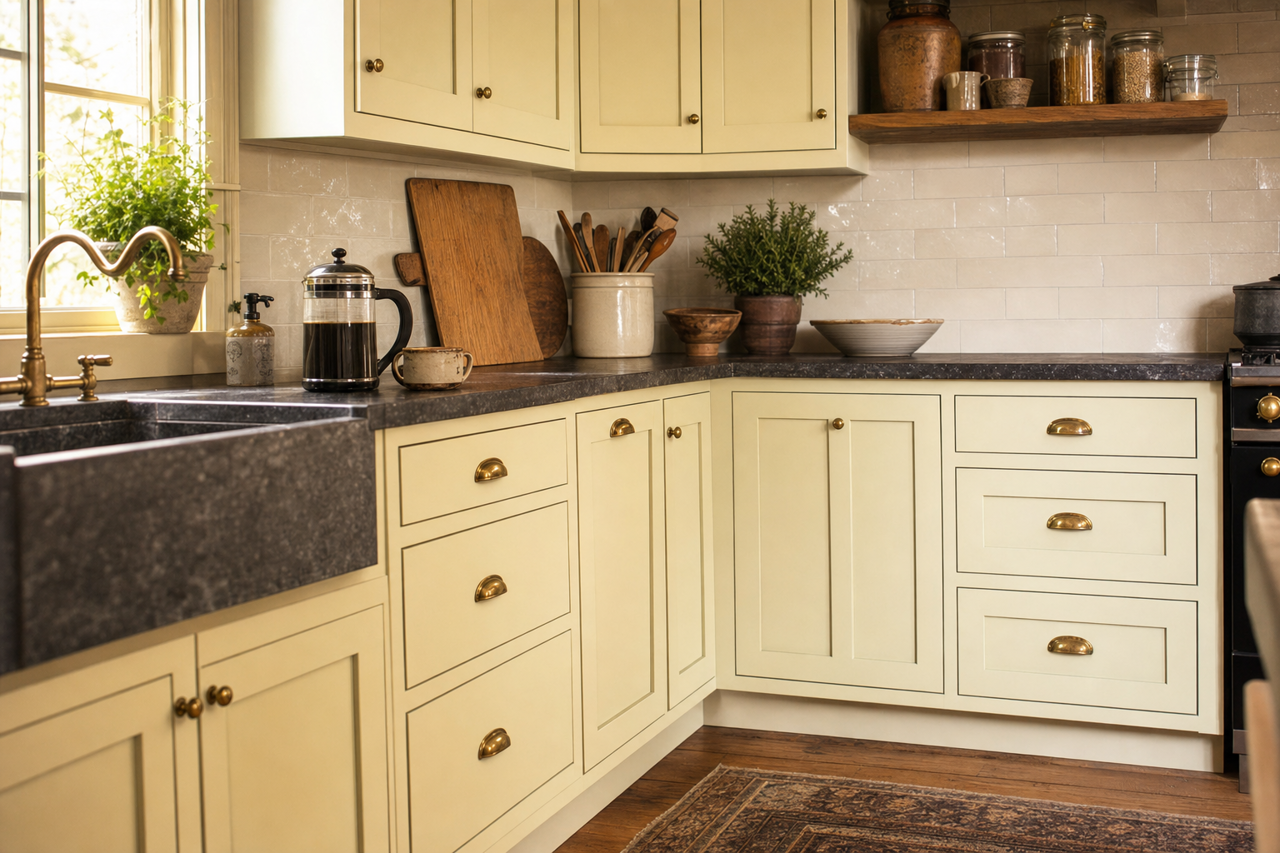 Spring Reflection by Valspar on cabinets