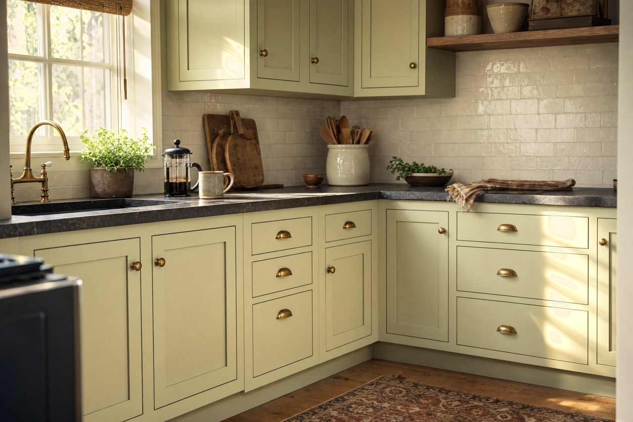 Young Willow by Valspar on cabinets