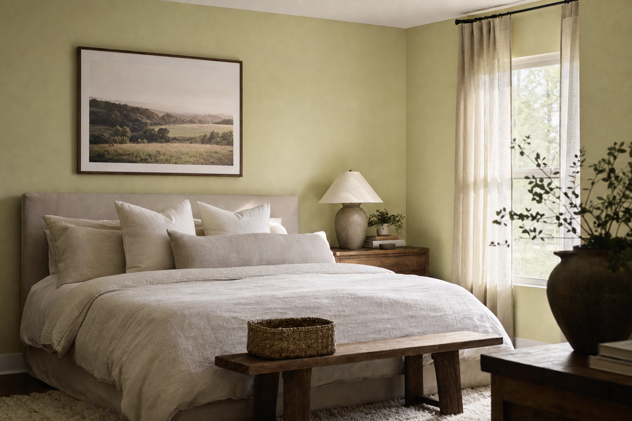 Gentle Pasture by Valspar on interiors