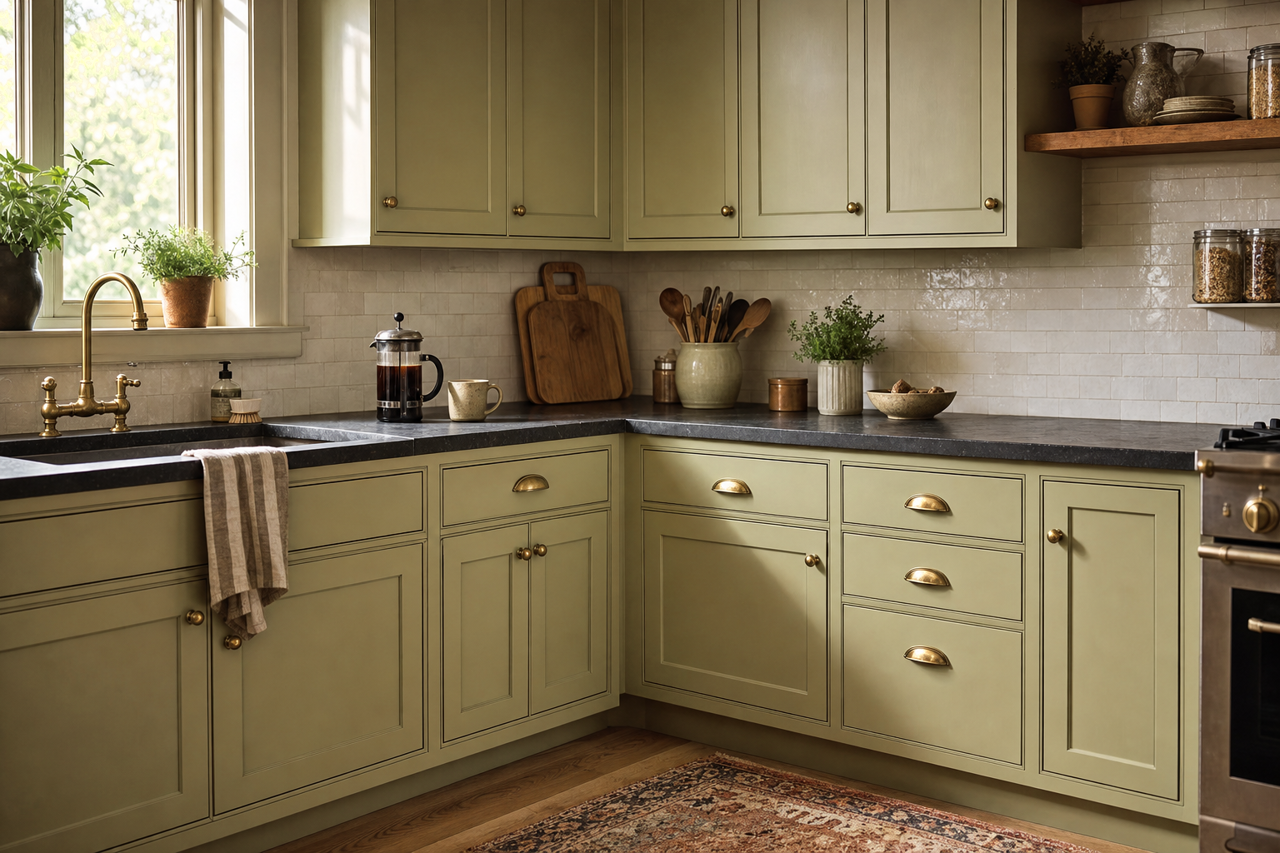 Prairie Brush by Valspar on cabinets