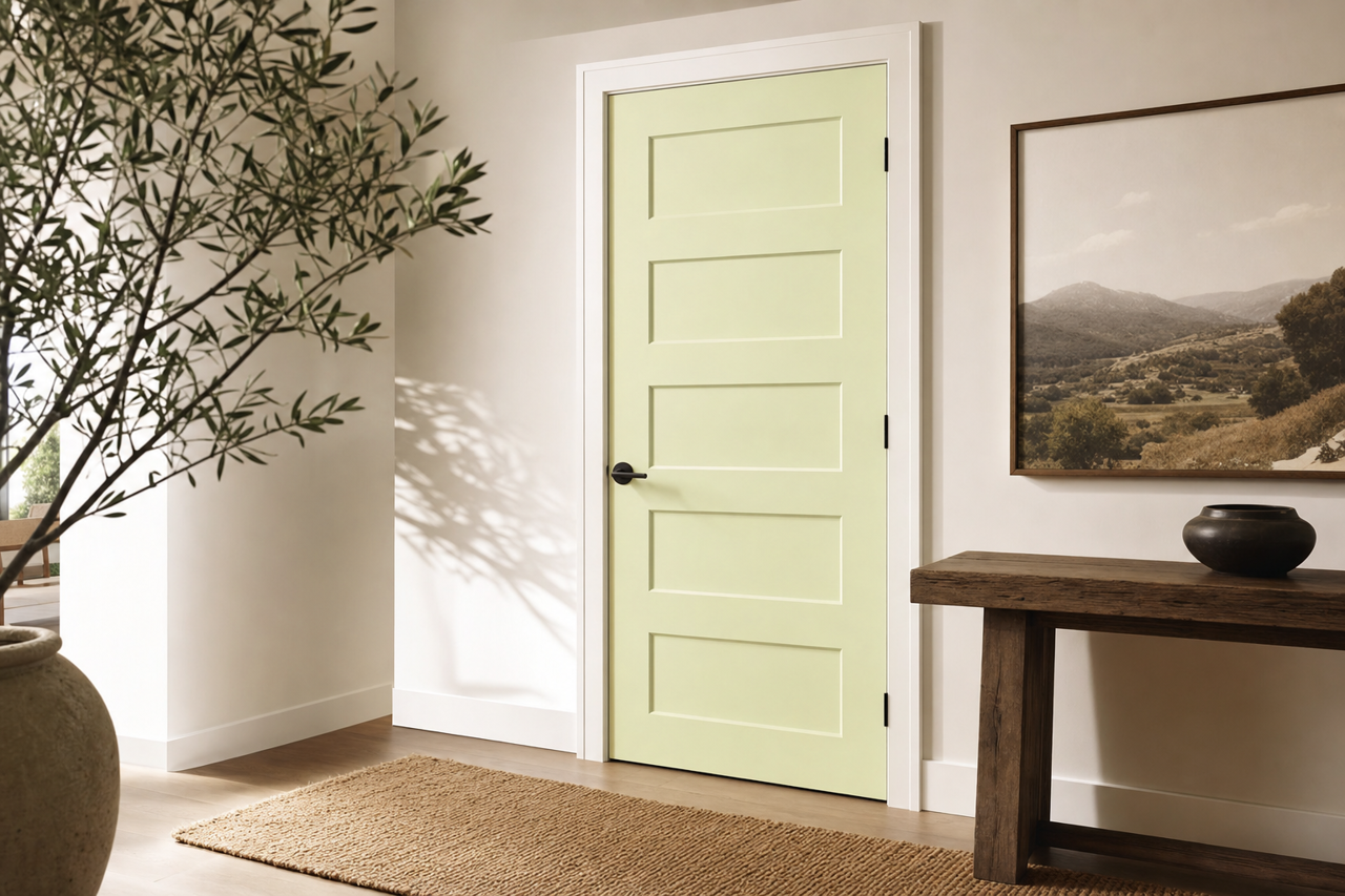 Timid Absinthe by Valspar on interior-doors