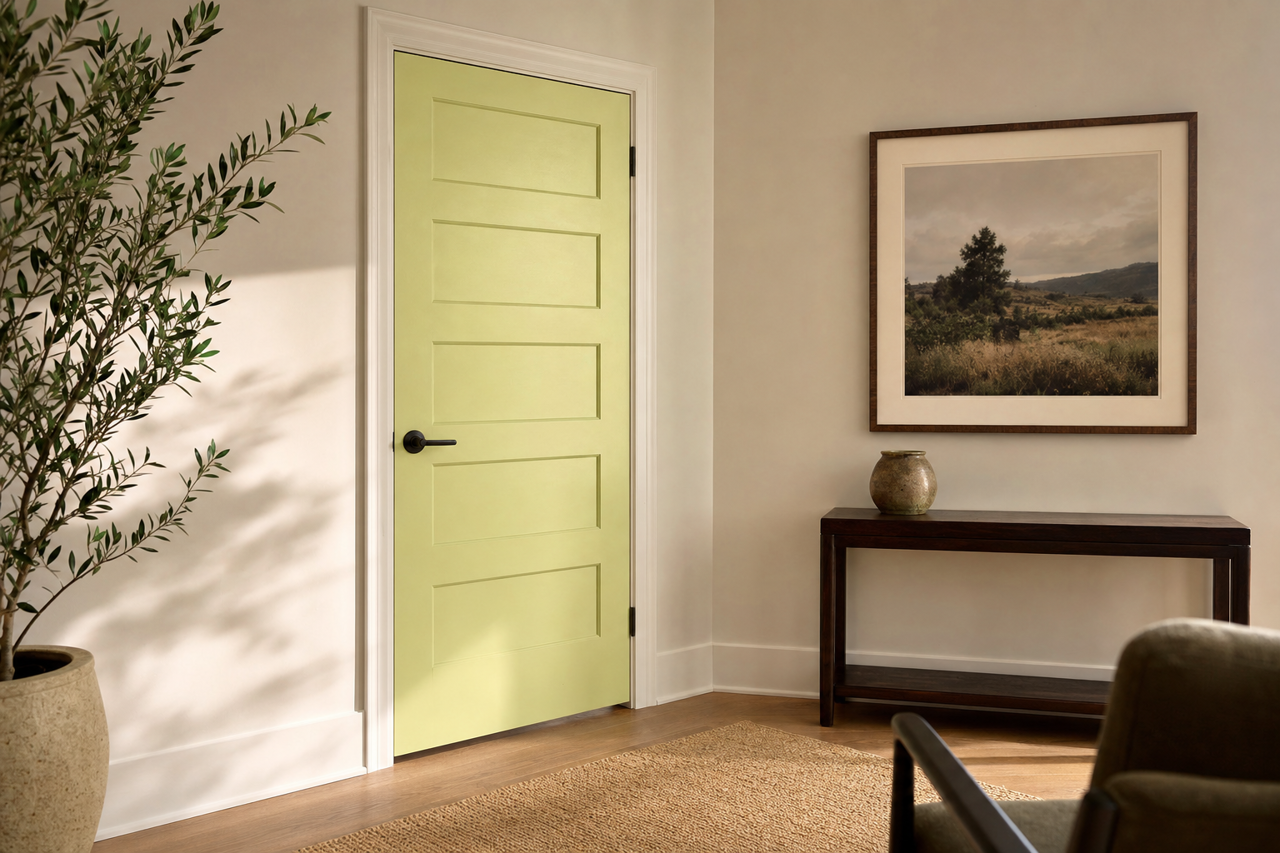 Mild Evergreen by Valspar on interior-doors