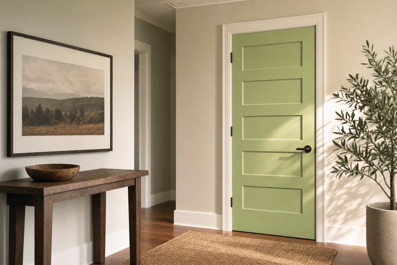 Fiddlehead Fern by Valspar on interior-doors