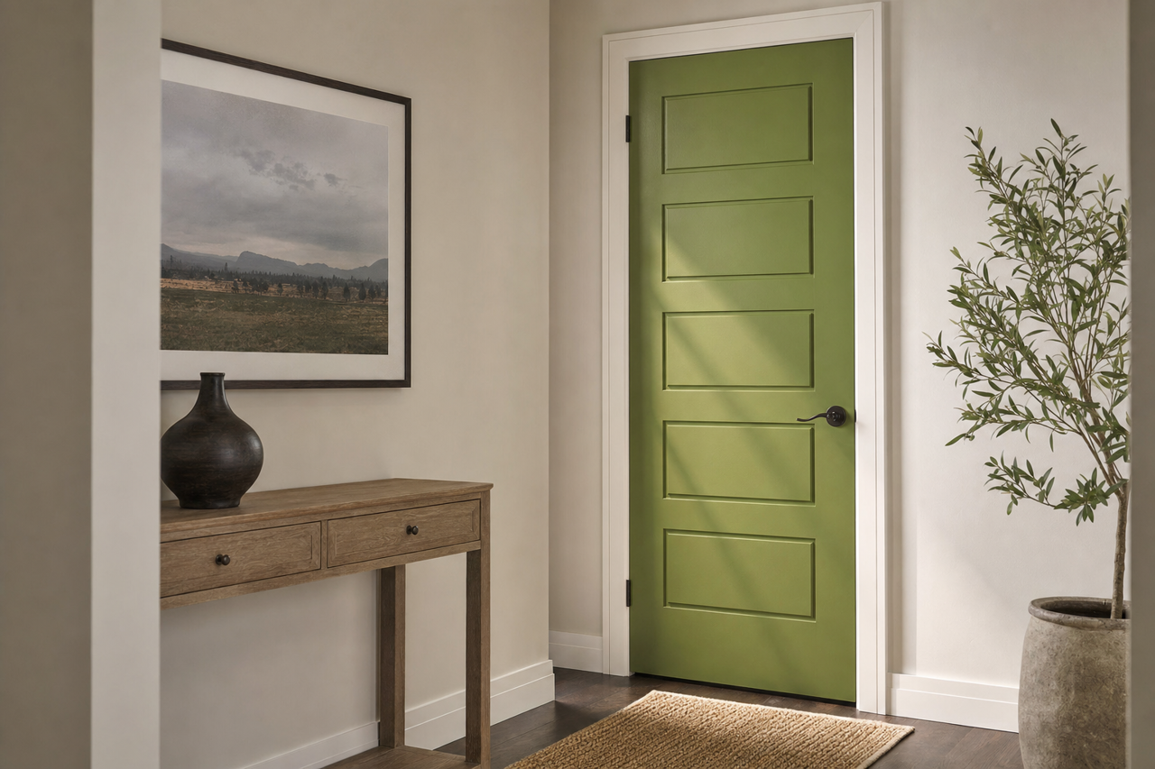 Palm Leaf by Valspar on interior-doors