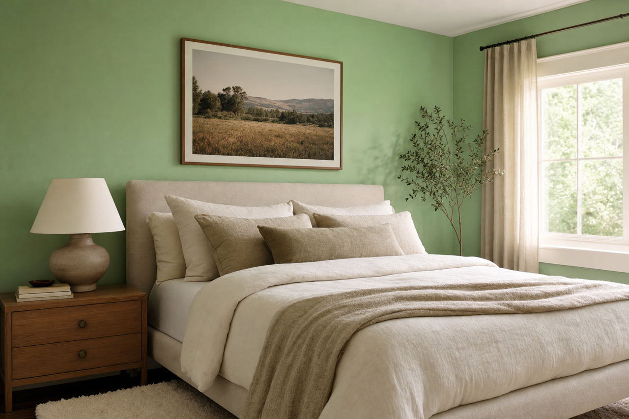 Superior Green by Valspar on interiors