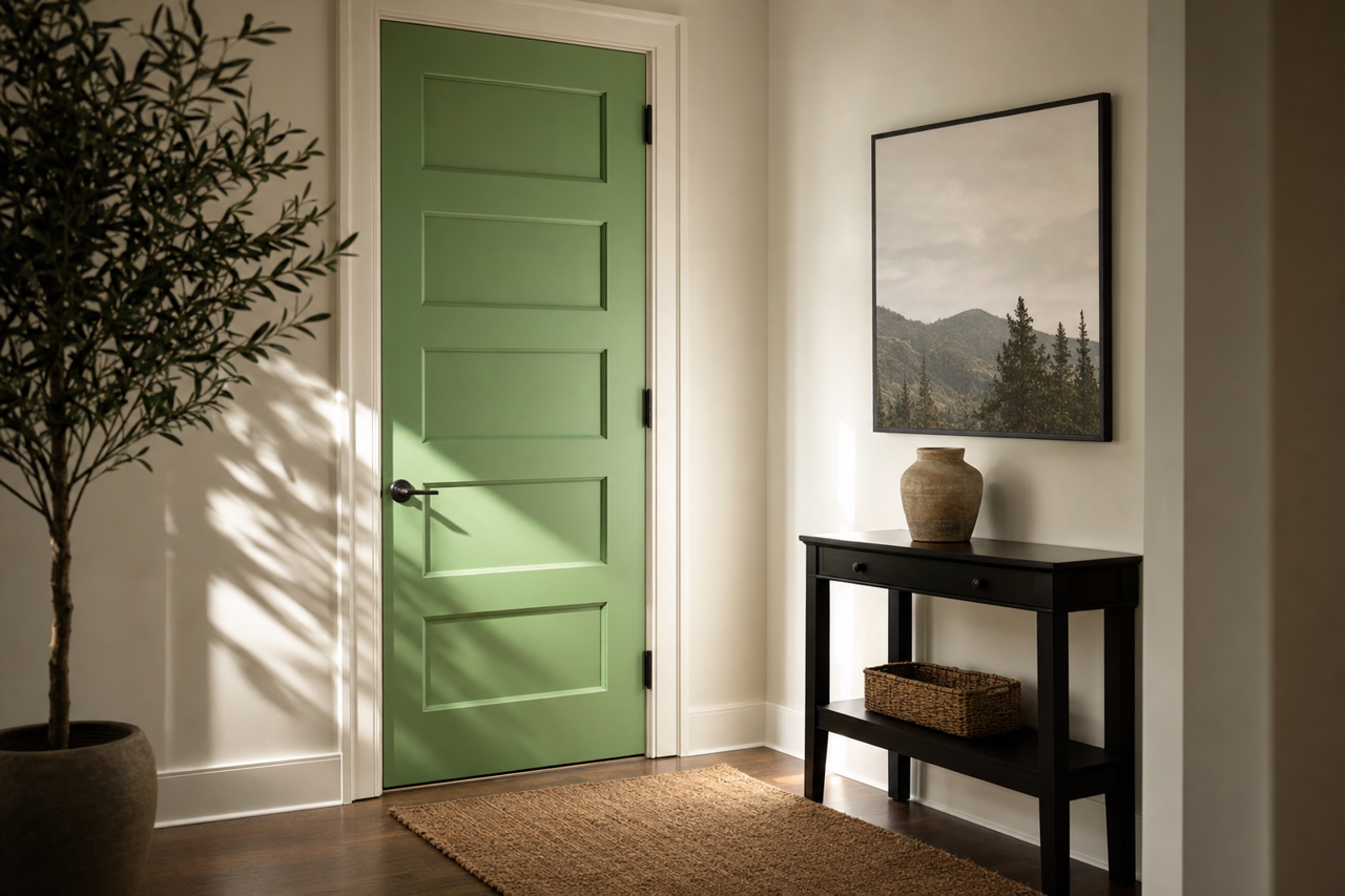 Gamma Green by Valspar on interior-doors