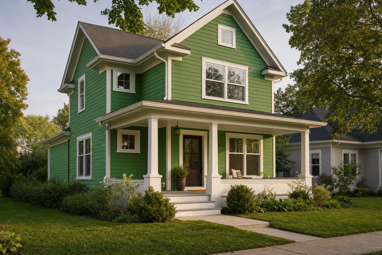 Polly Green by Valspar on exterior