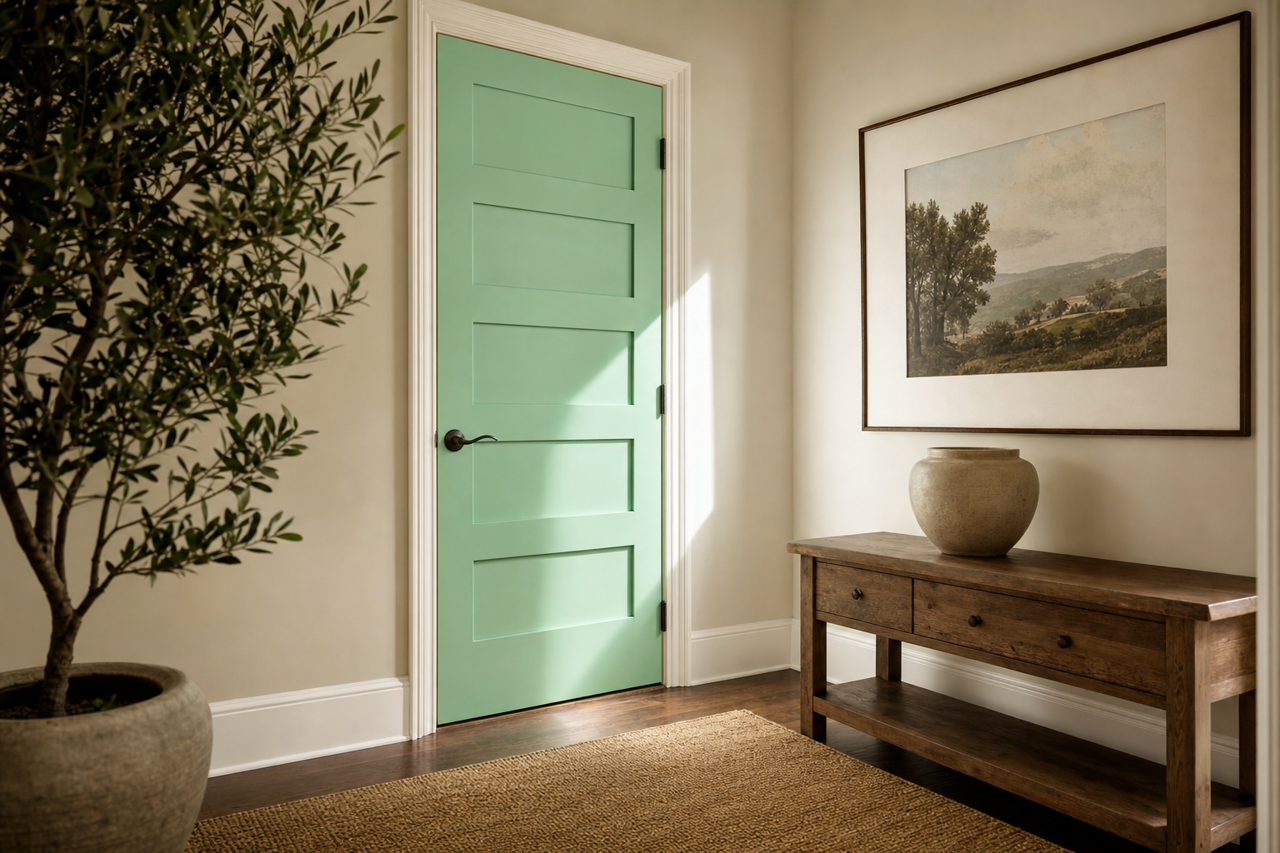 Green Gala by Valspar on interior-doors