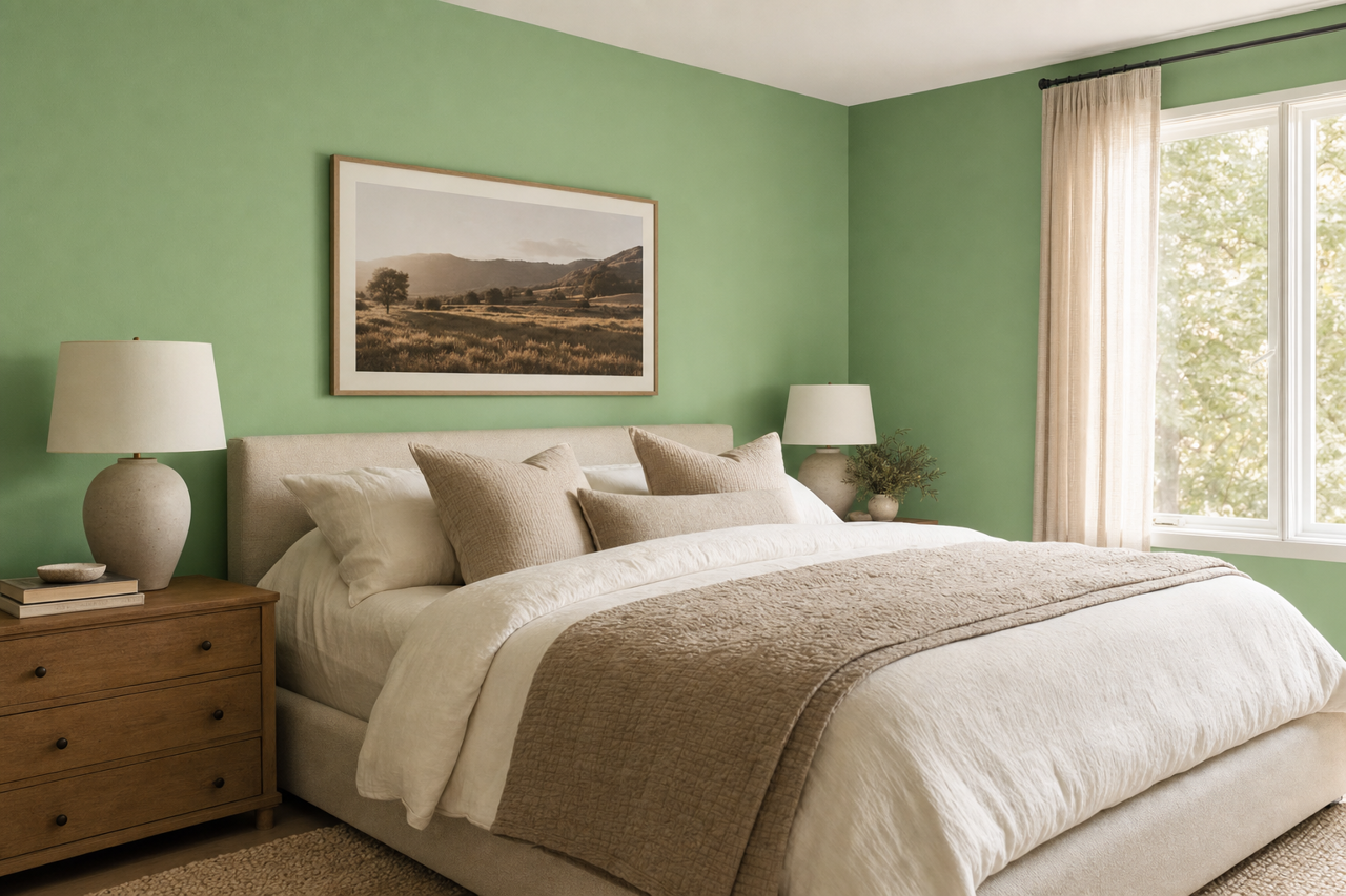 Green Shimmer by Valspar on interiors