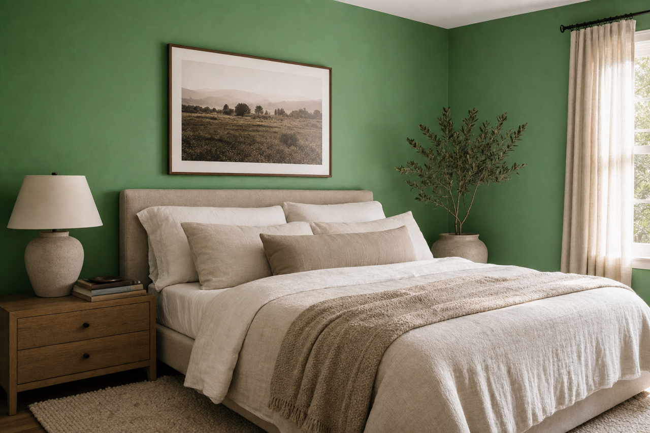Spinach by Valspar on interiors