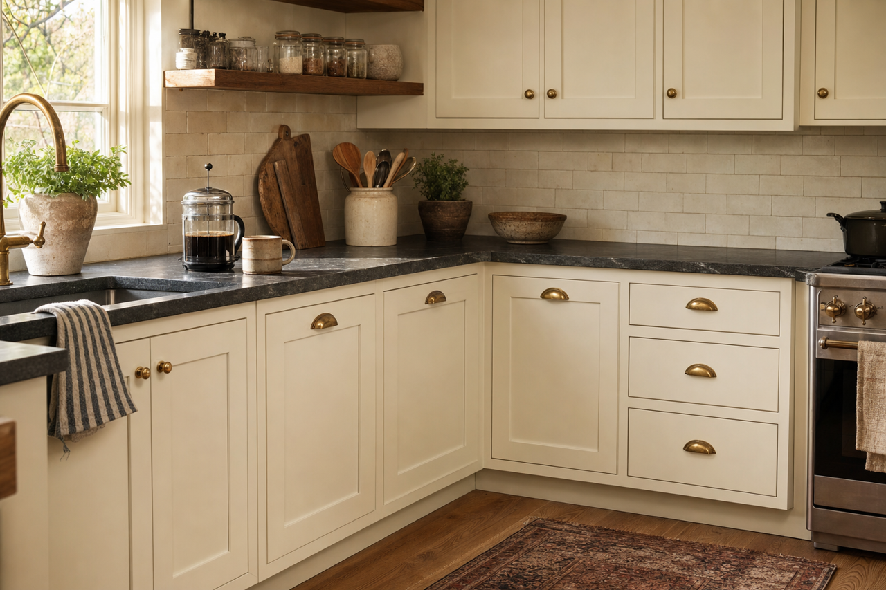 Snowed In by Valspar on cabinets