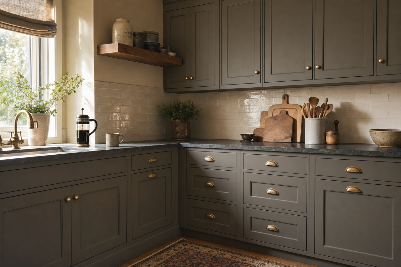 English Tea Party by Valspar on cabinets