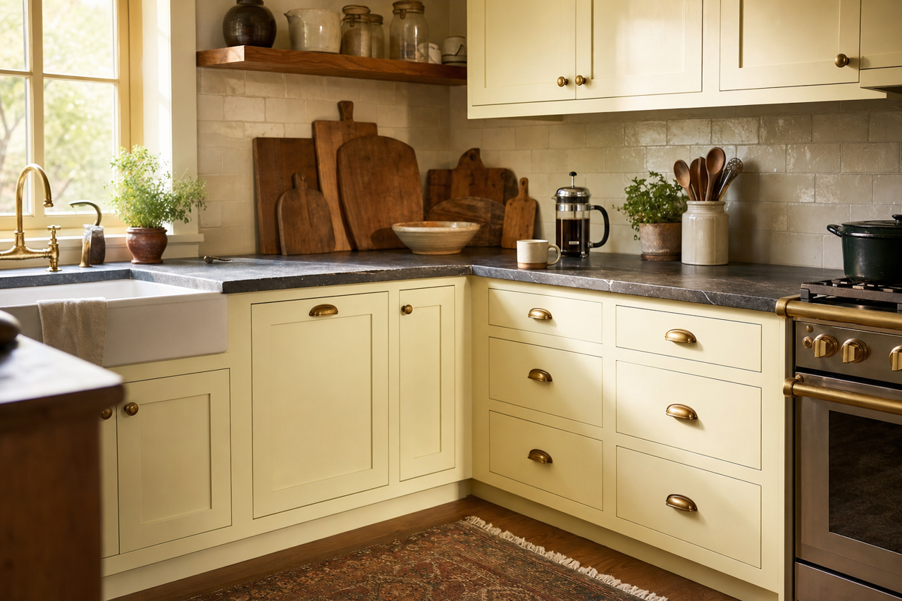 Grassy Field by Valspar on cabinets