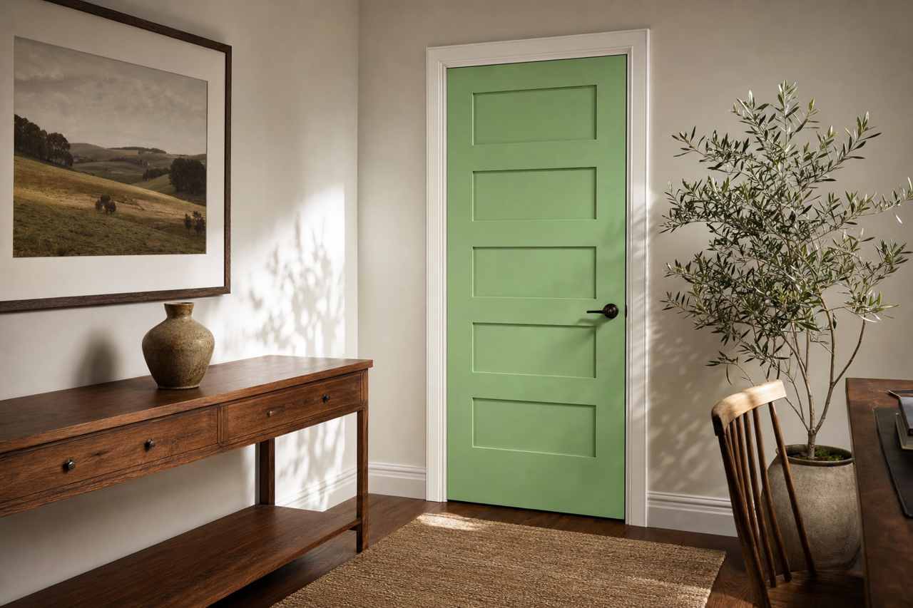 Peaceful Leaf by Valspar on interior-doors