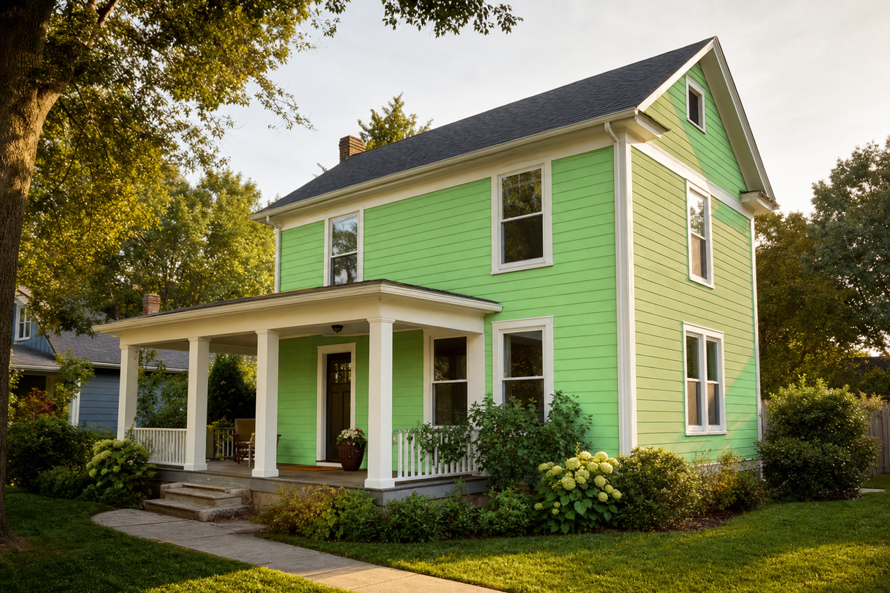 Jaunty Green by Valspar on exterior