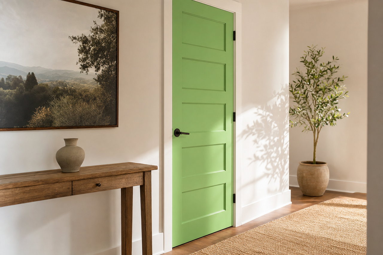 Jaunty Green by Valspar on interior-doors