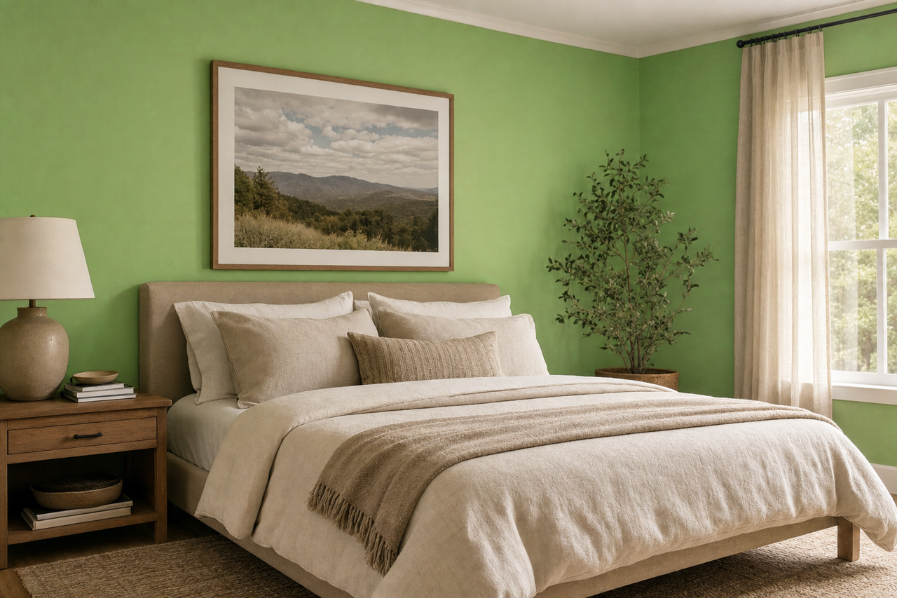 Jaunty Green by Valspar on interiors