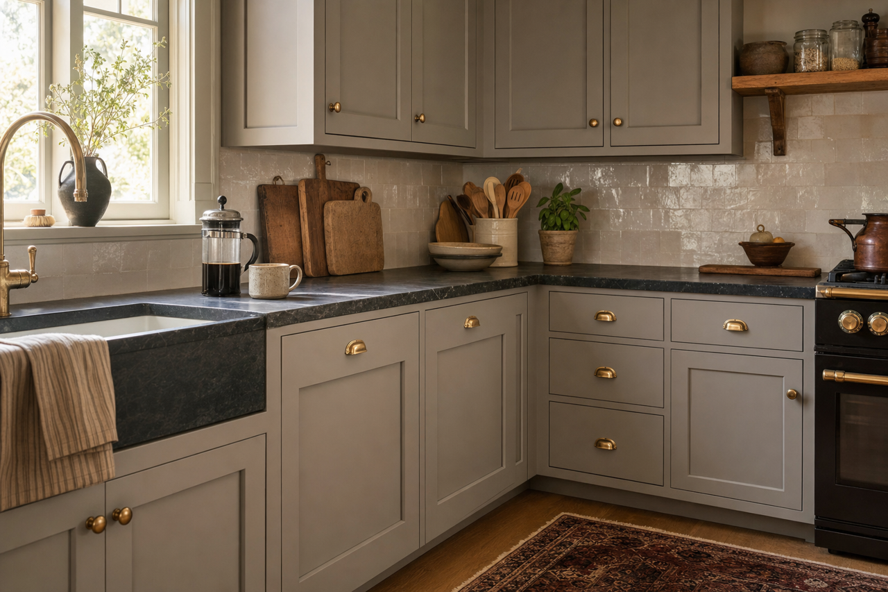 Coastal Villa by Valspar on cabinets