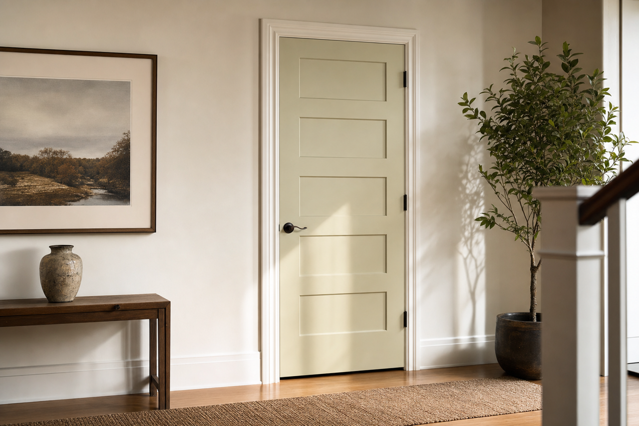 Olive White by Valspar on interior-doors