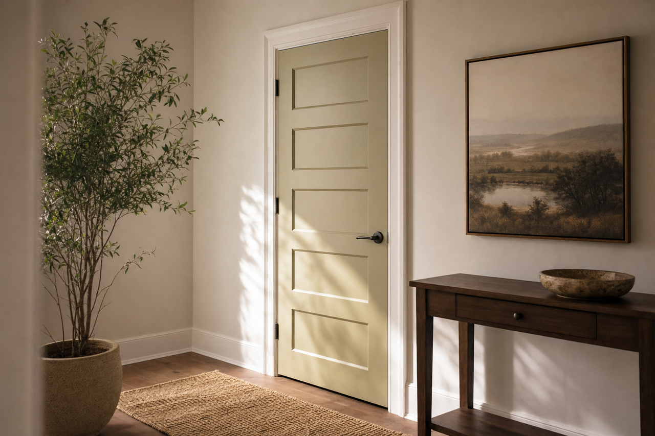 Dusty Olive by Valspar on interior-doors