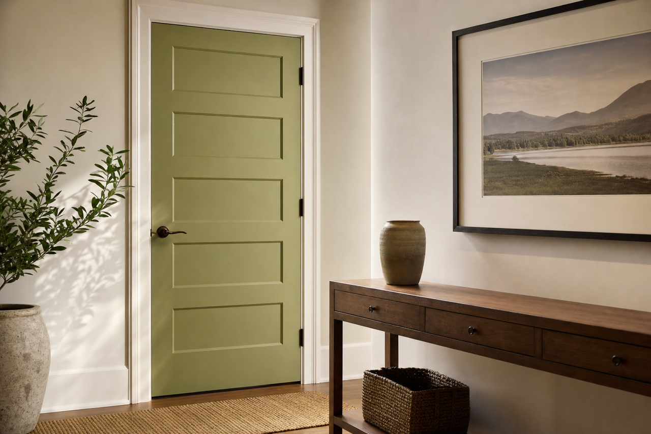 Green Jalapeño by Valspar on interior-doors