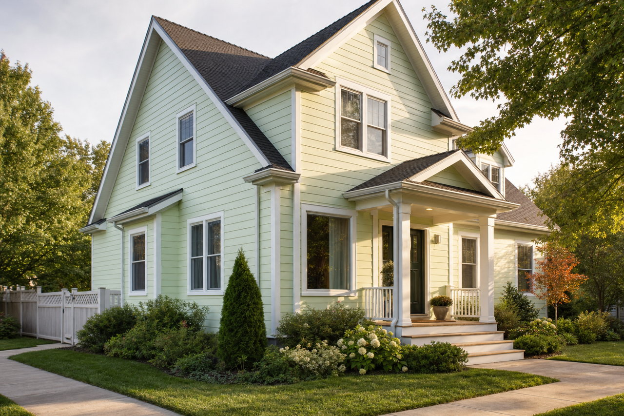 Lime Sorbet by Valspar on exterior