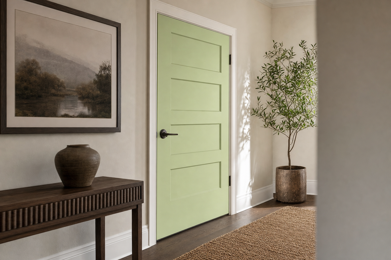 Crocodile Smile by Valspar on interior-doors