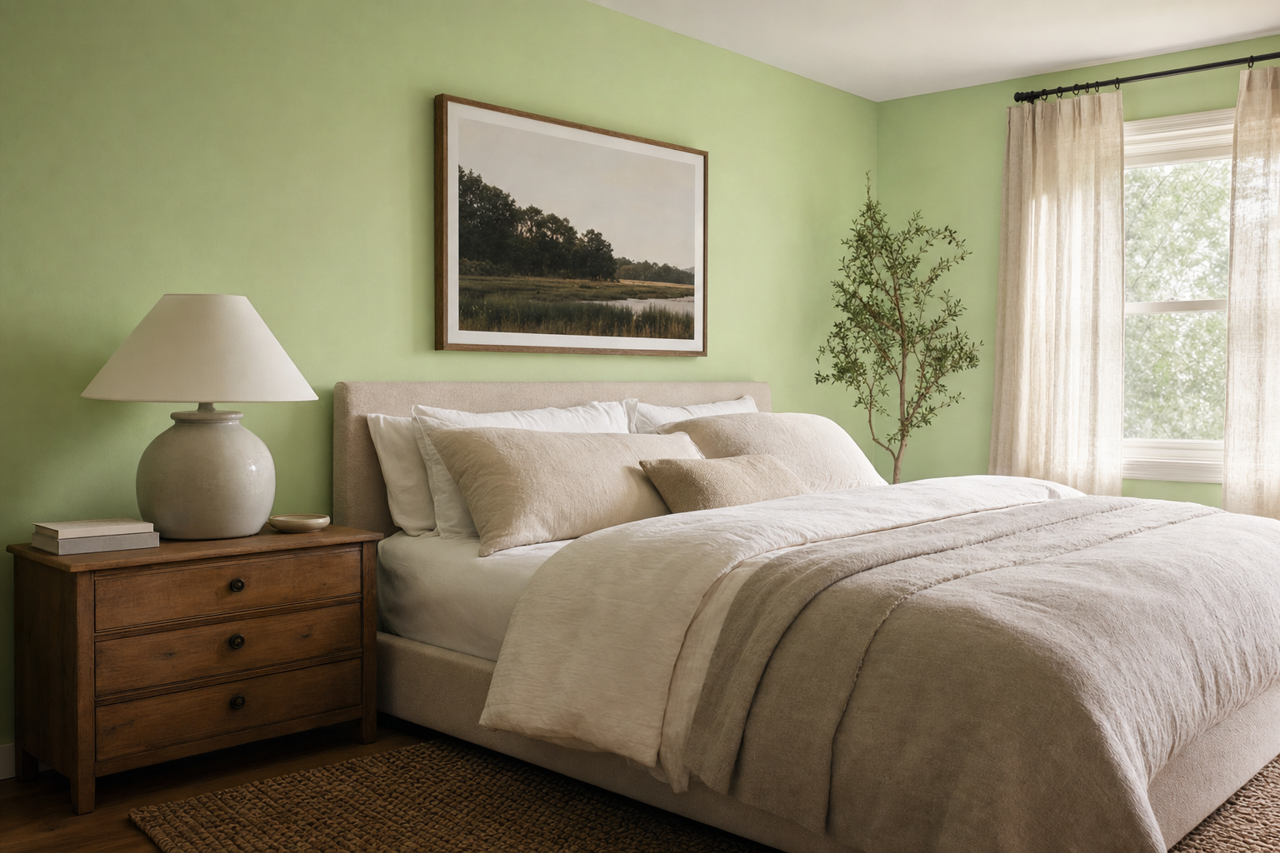 Crocodile Smile by Valspar on interiors