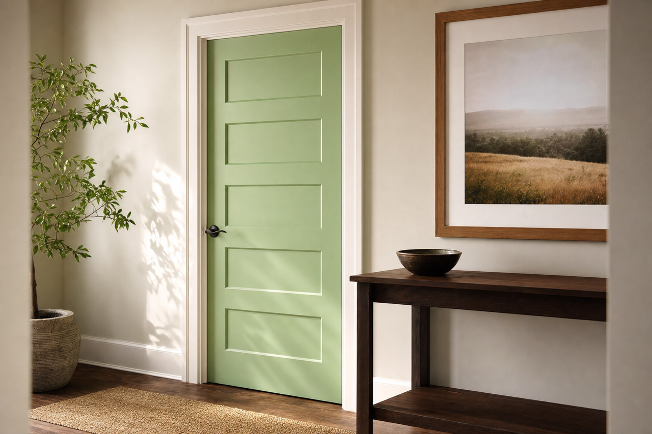 Pea Pod by Valspar on interior-doors