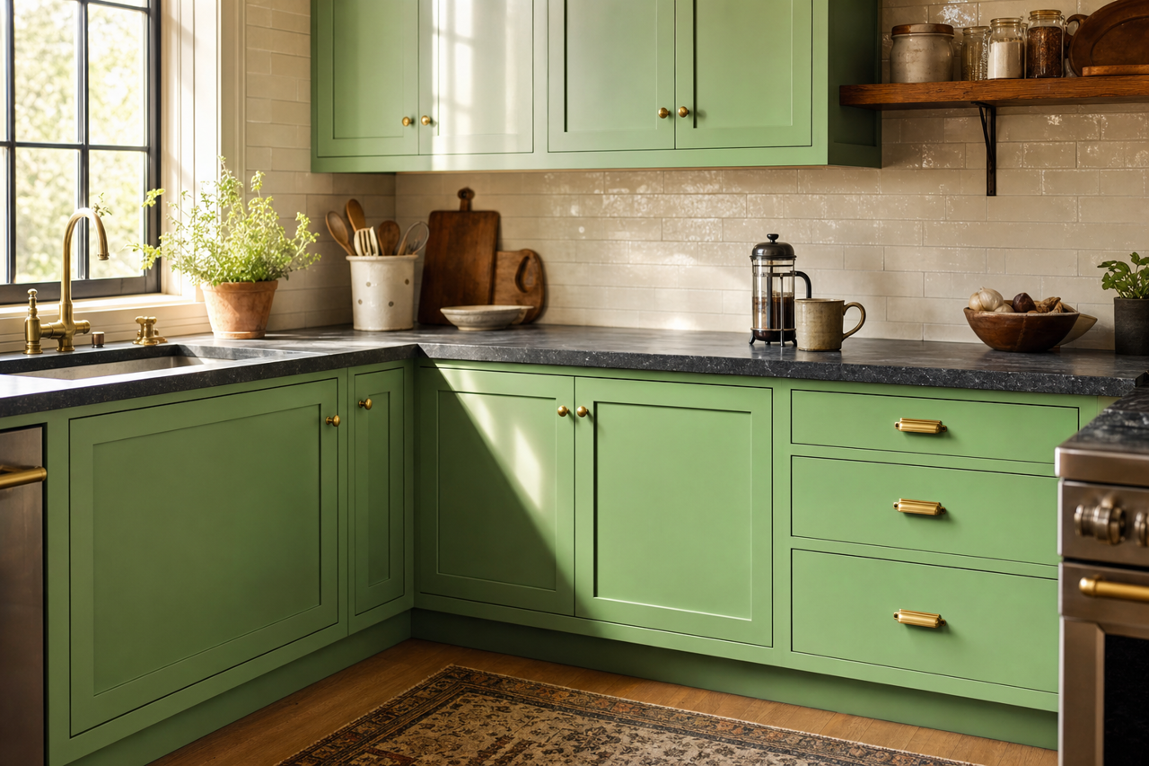 Lucky Clover by Valspar on cabinets