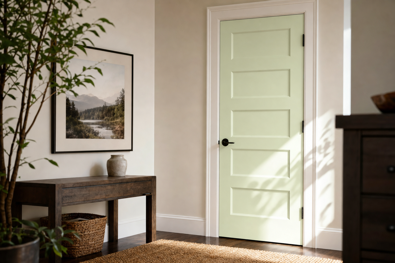 Green Mist by Valspar on interior-doors