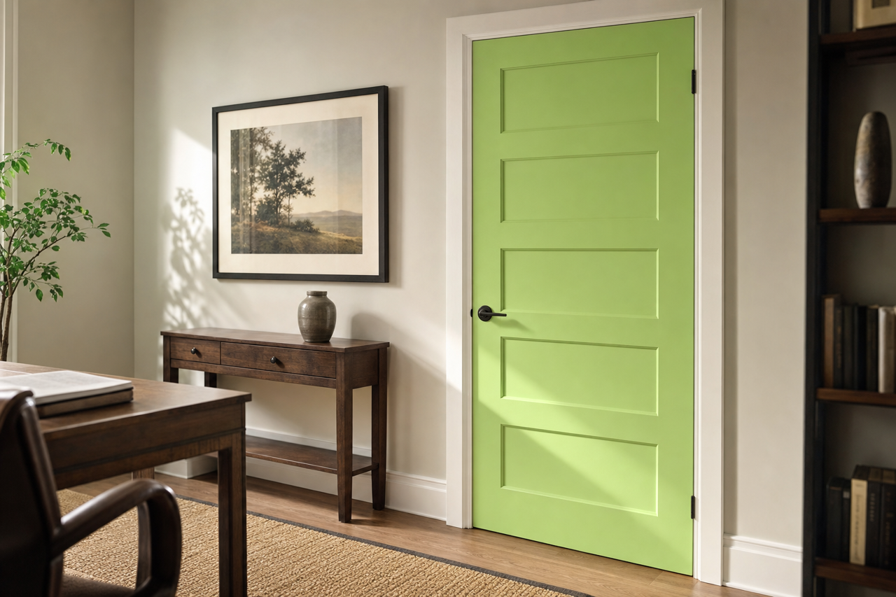 Spring Lime by Valspar on interior-doors