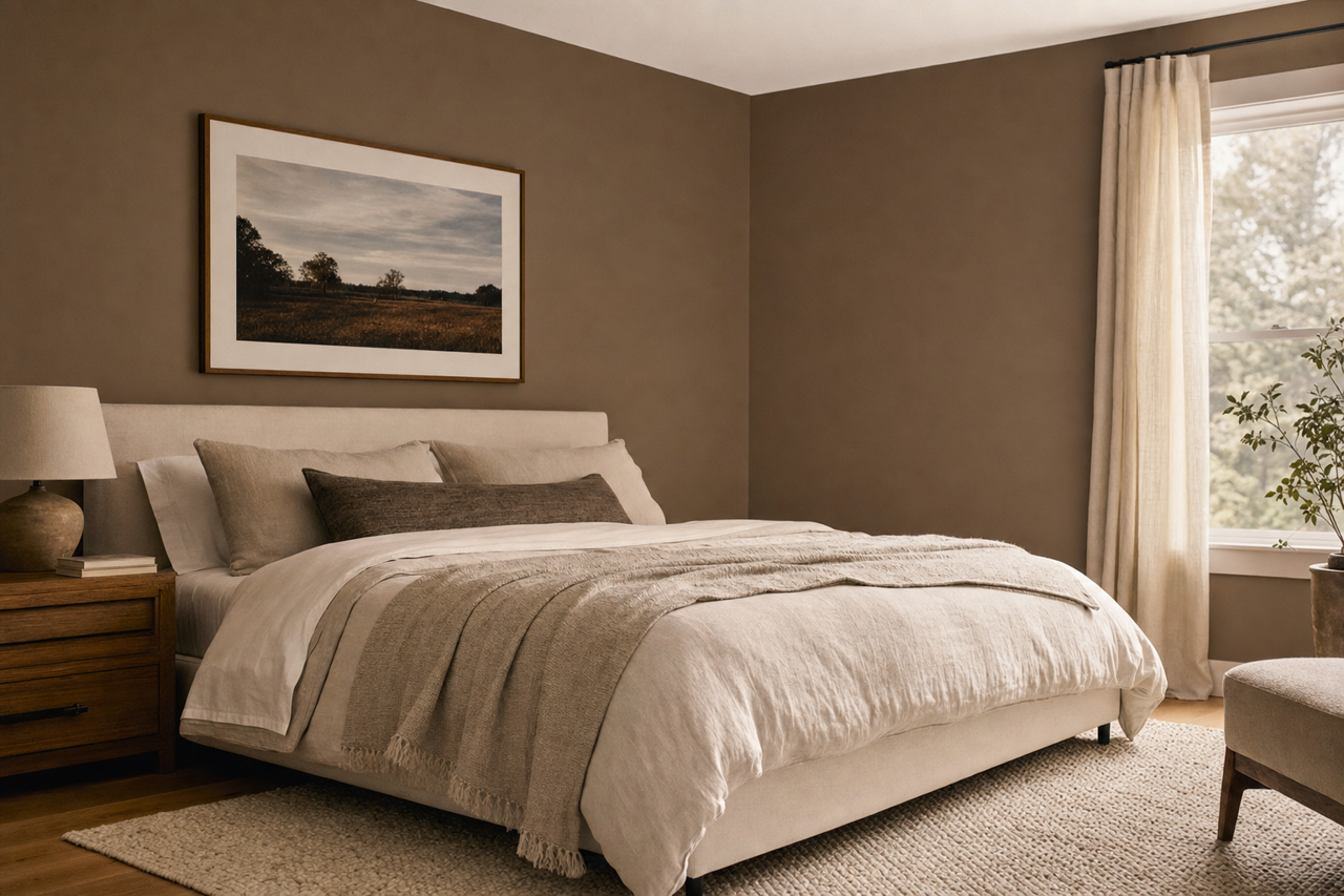 Roasted Sepia by Valspar on interiors