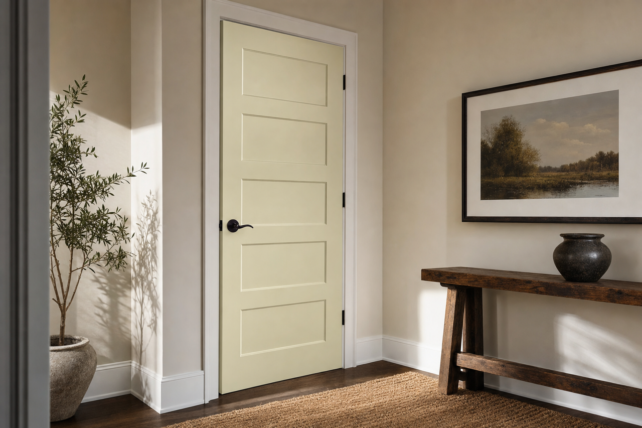 White Scallion by Valspar on interior-doors