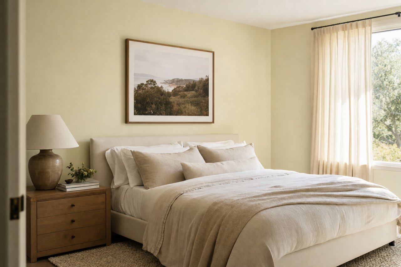 White Scallion by Valspar on interiors