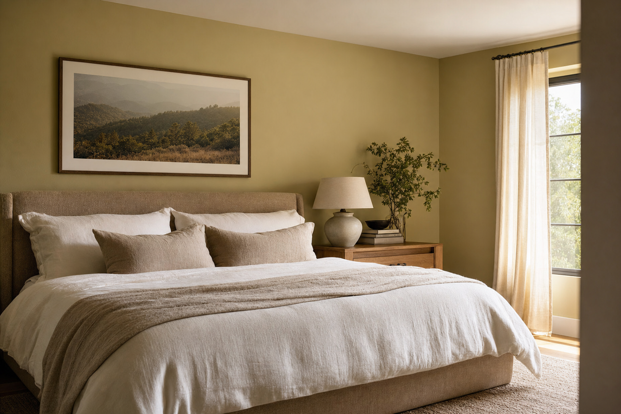 Cool Moss by Valspar on interiors