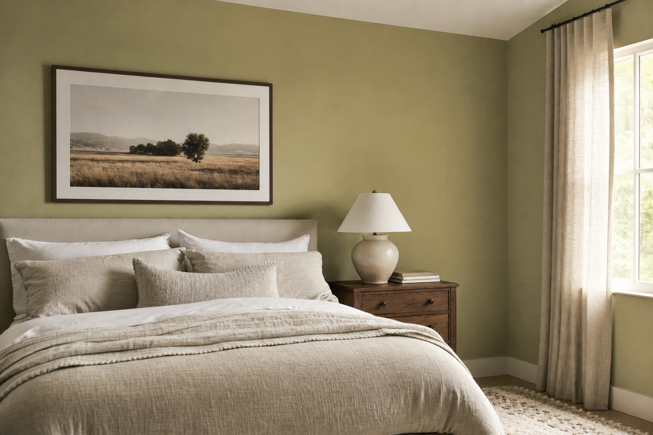 Smoked Olive by Valspar on interiors
