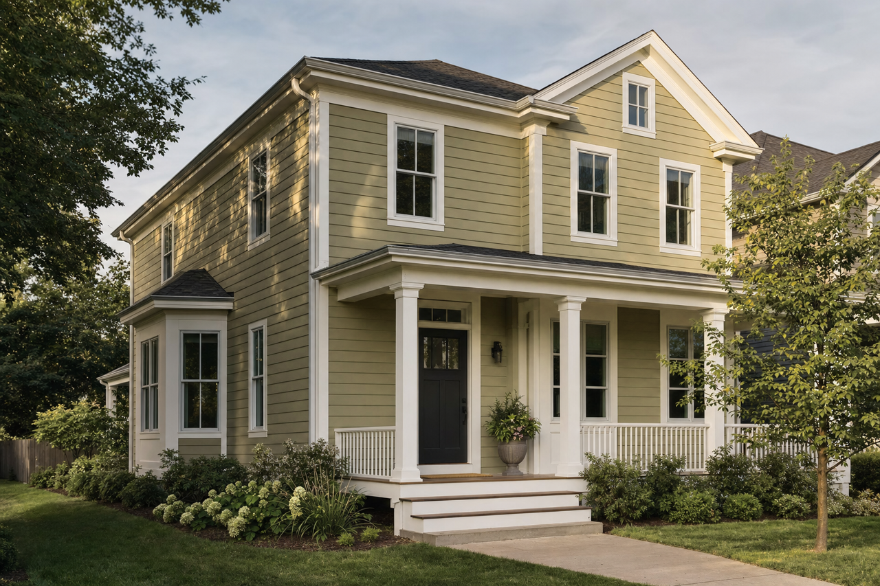 Olive Rush by Valspar on exterior