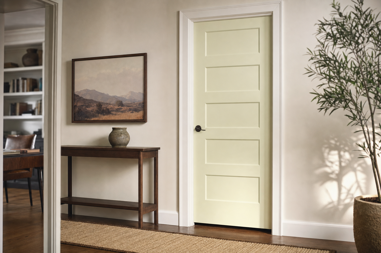 Whipped Mint by Valspar on interior-doors