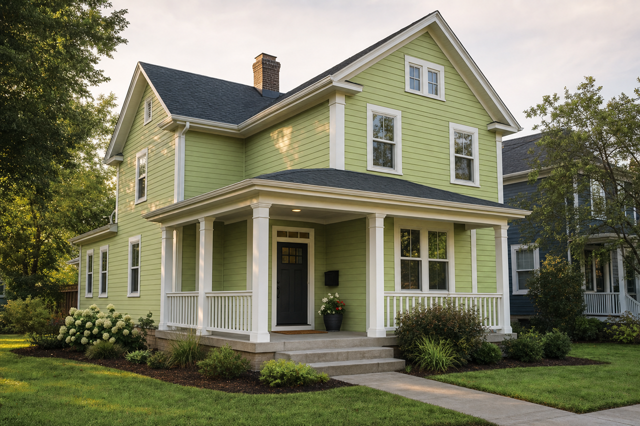 Green Gecko by Valspar on exterior