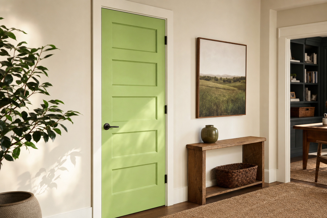 Green Gecko by Valspar on interior-doors