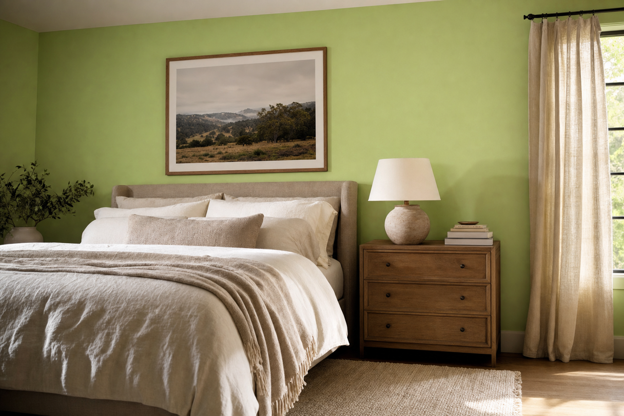 Green Gecko by Valspar on interiors