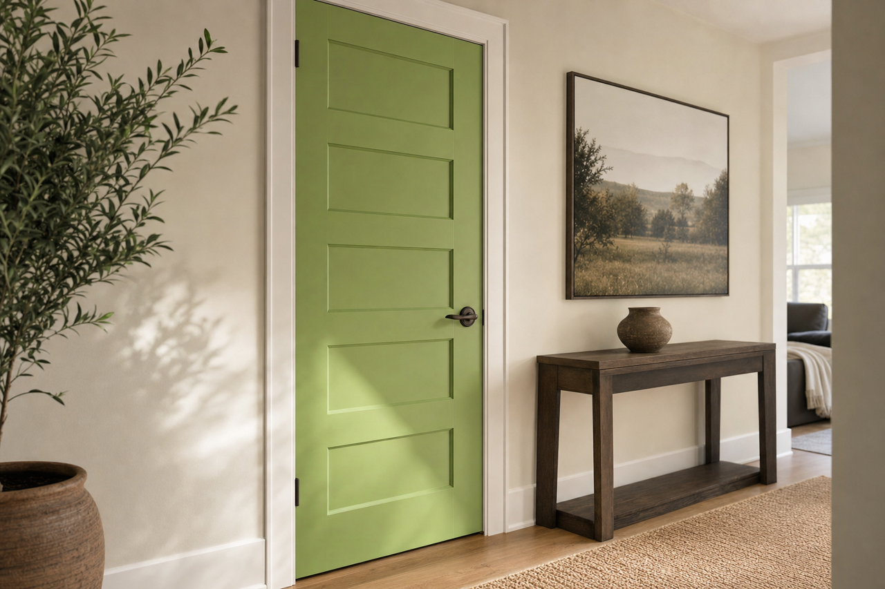Chopped Chive by Valspar on interior-doors