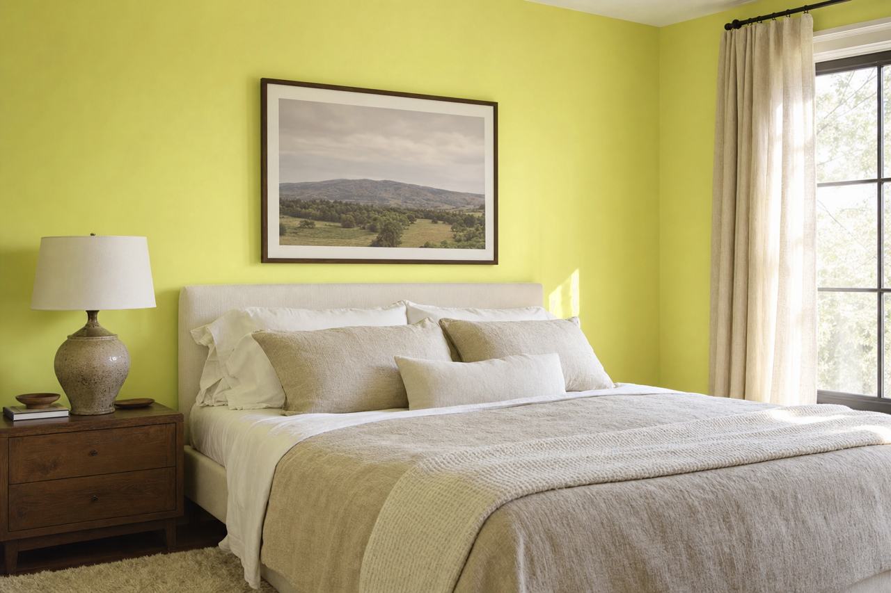 Celery by Valspar on interiors
