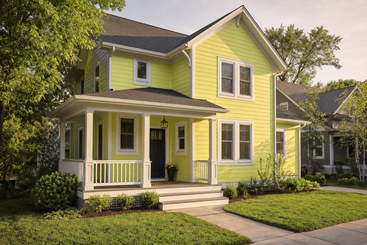 Lime Burst by Valspar on exterior