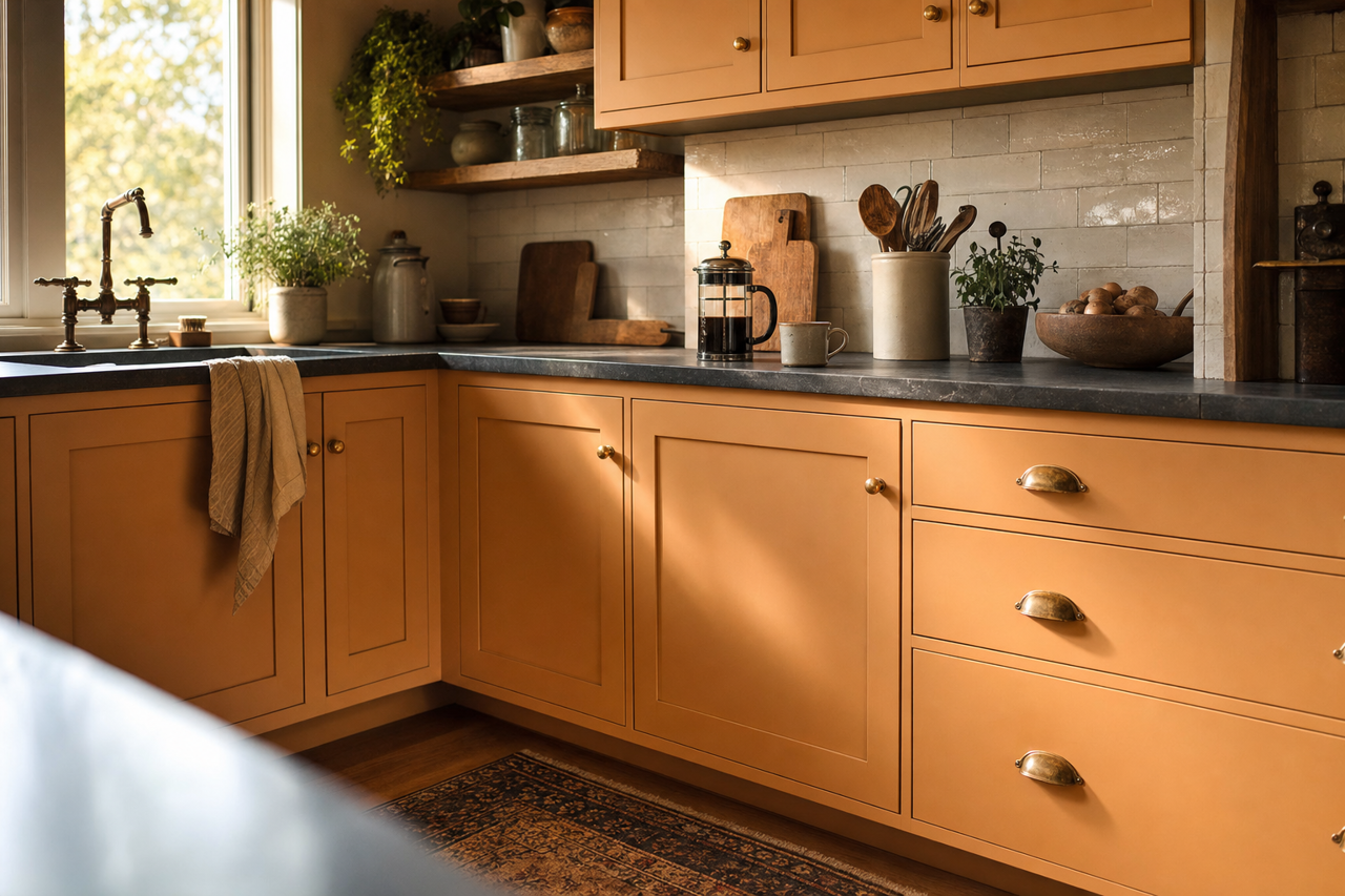 Oregon Coast by Valspar on cabinets