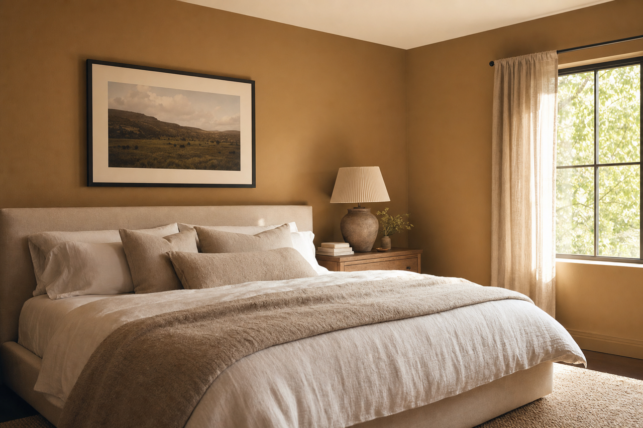 Olive Sawdust by Valspar on interiors